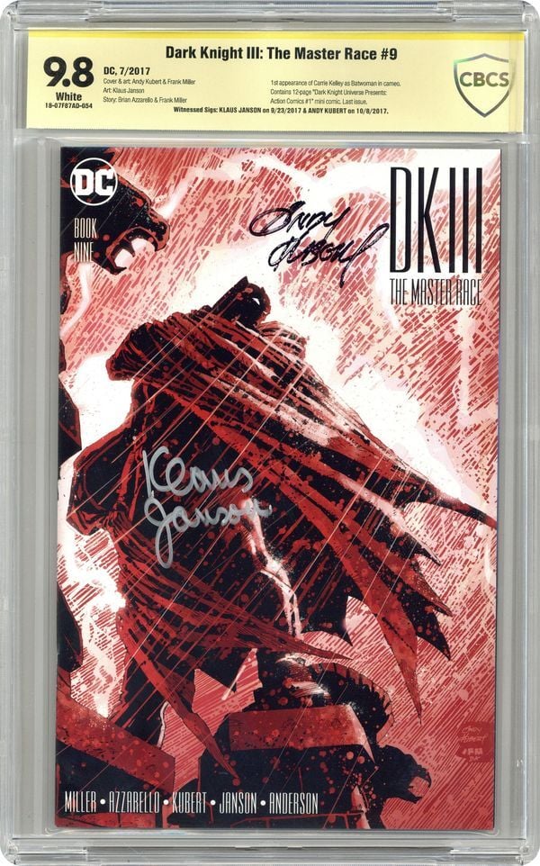 DARK KNIGHT III MASTER RACE (2015) #9 CBCS 9.8 ANDY KUBERT & KLAUS JANSON 2X SIGNED