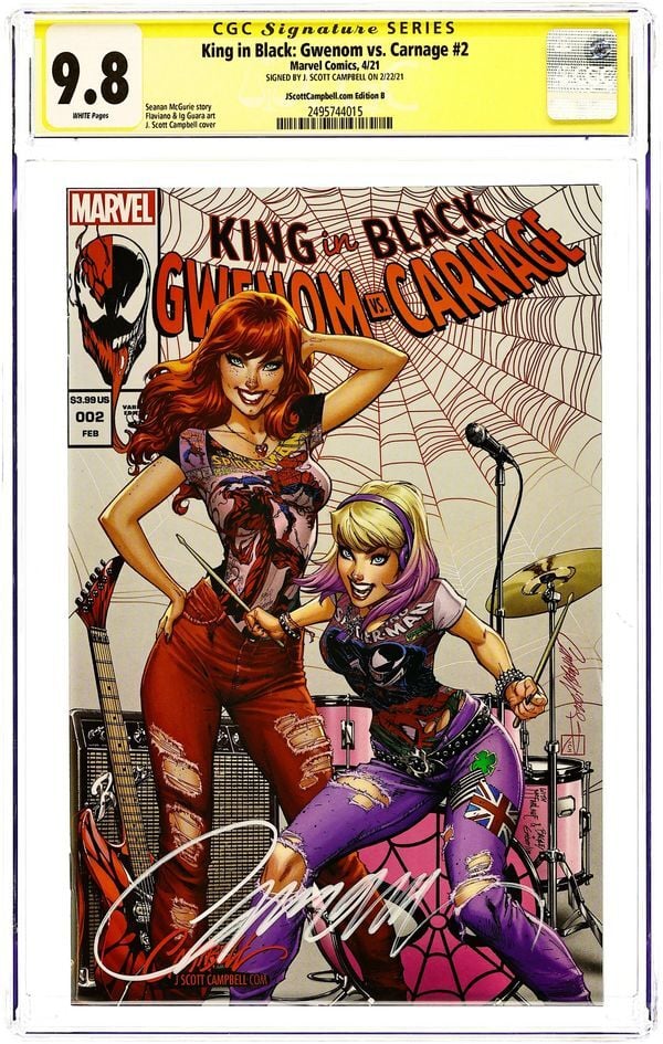 KING IN BLACK : GWENOM VS CARNAGE #2 J.SCOTT CAMPBELL EXCLUSIVE J.SCOTT CAMPBELL SIGNED