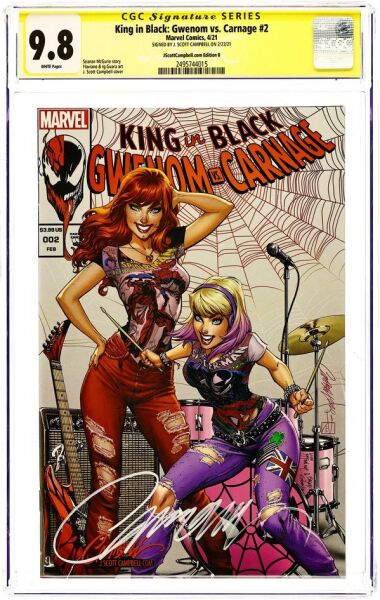 KING IN BLACK : GWENOM VS CARNAGE #2 J.SCOTT CAMPBELL EXCLUSIVE J.SCOTT CAMPBELL SIGNED