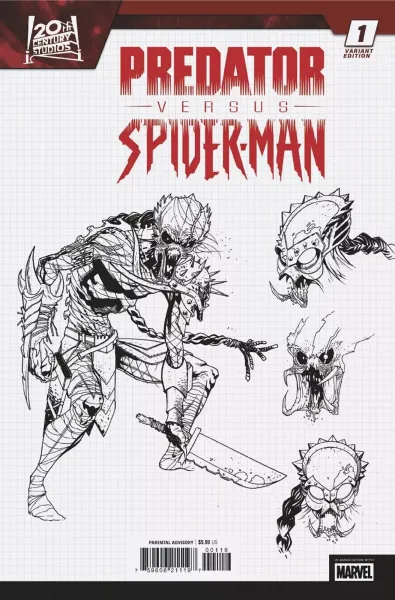 PREDATOR VS SPIDER-MAN #1 - MARCELO FERREIRA 1:10 RATIO DESIGN VARIANT