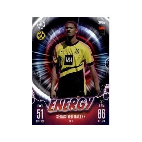 2023-24 Match Attax UEFA - Sebastian Haller EN9 Energy Foil Card Borussia Dortmund