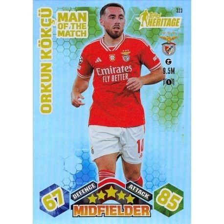 Topps Match Attax CL Extra 23/24 Orkun Kökçu Man of the Match Heritage 323
