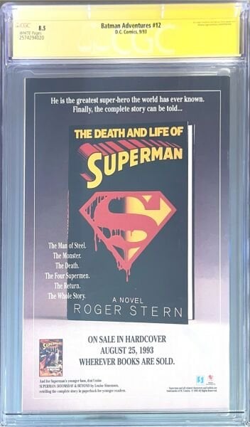 Batman Adventures #12 – CGC 8.5 Signature Series – Bruce Timm İmzalı / Signed