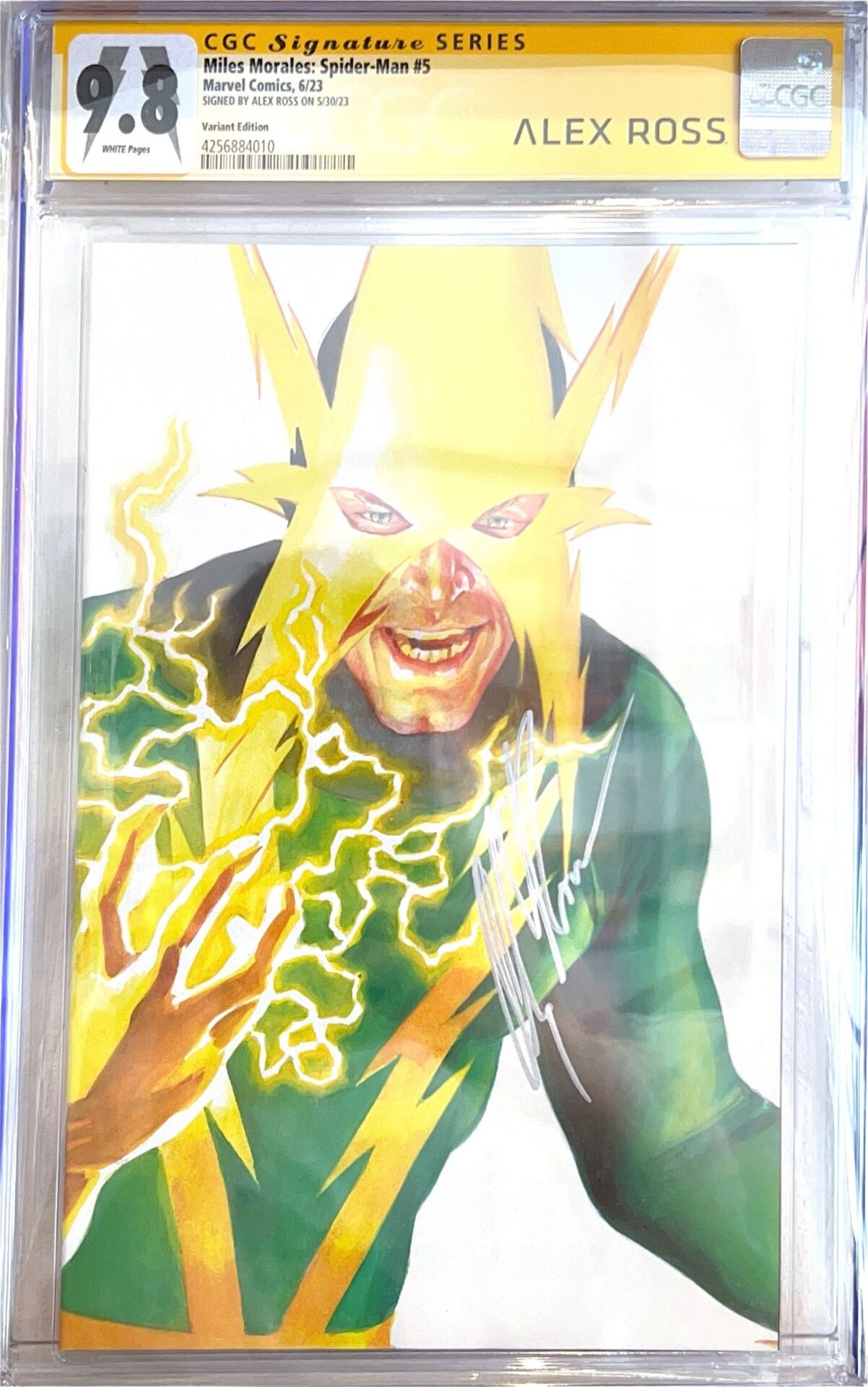 Miles Morales: Spider-Man #5 – CGC 9.8 Signature Series – Alex Ross Signed (Electro Timeless Virgin Variant)