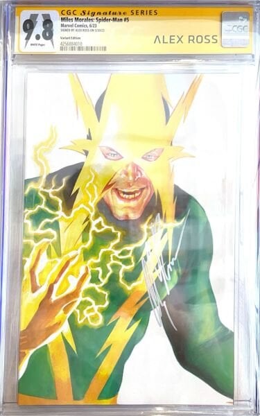 Miles Morales: Spider-Man #5 – CGC 9.8 Signature Series – Alex Ross Signed (Electro Timeless Virgin Variant)