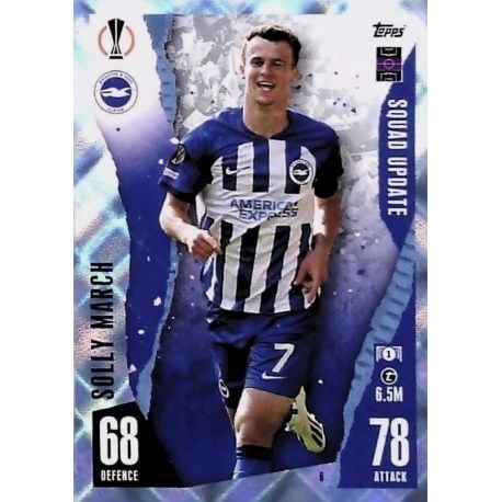 Topps Match Attax CL Extra 23/24 Solly March Brighton and Hove Albion FC Crystal Parallel 6