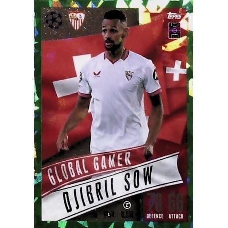 Topps Match Attax Champions League 23/24 Djbril Sow Sevilla Green Emerald 205