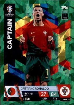 Match Attax UEFA Euro 2024 Cristiano Ronaldo Captain Emerald Green Card
