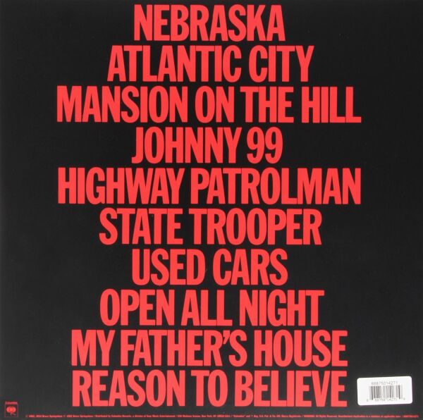 BRUCE SPRINGSTEEN – NEBRASKA VINYL LP