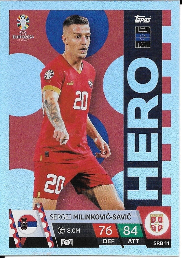 Match Attax UEFA Euro 2024 Sergey Milinkovic Savic Hero Serbia