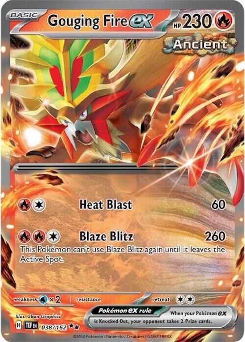 Gouging Fire ex #38 Pokemon Temporal Forces  - NM