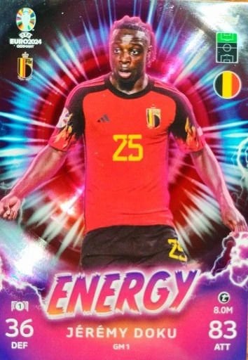 Match Attax UEFA Euro 2024 Jeremy Doku Energy