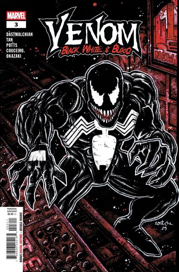 VENOM: BLACK, WHITE & BLOOD #3 KEVIN EASTMAN COVER