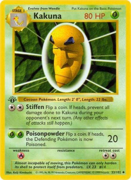 Kakuna [1st Edition] #33 Pokemon Base Set - NM