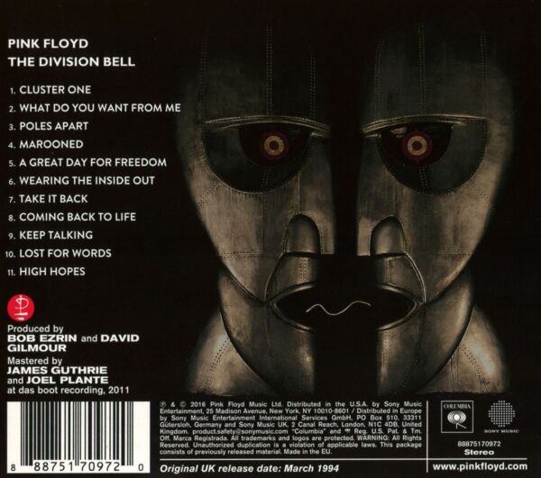 PINK FLOYD – THE DIVISION BELL REMASTERED CD