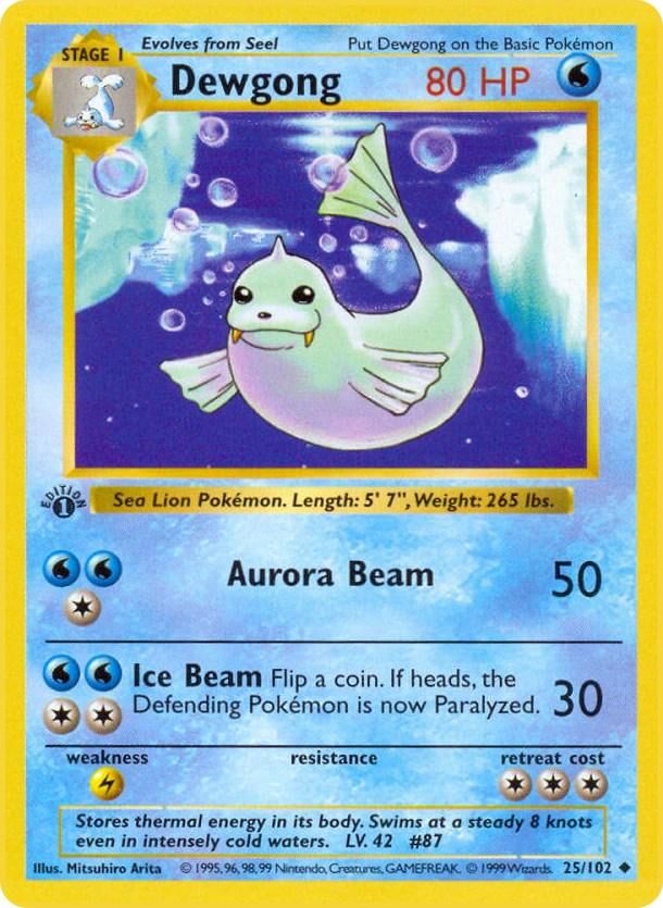 Dewgong [1st Edition] #25 Pokemon Base Set - NM