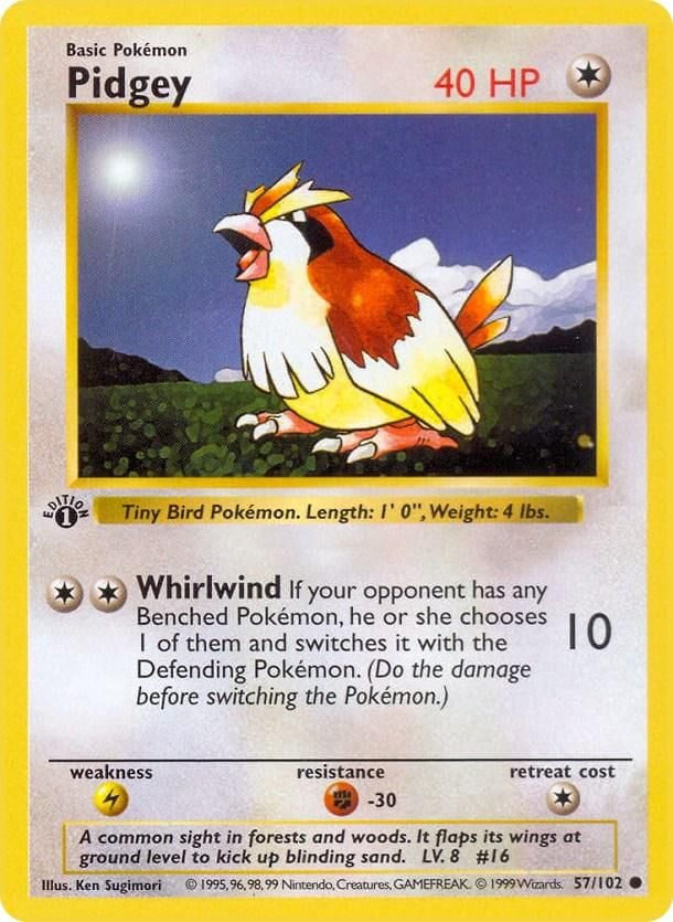Pidgey [1st Edition] #57 Pokemon Base Set - NM