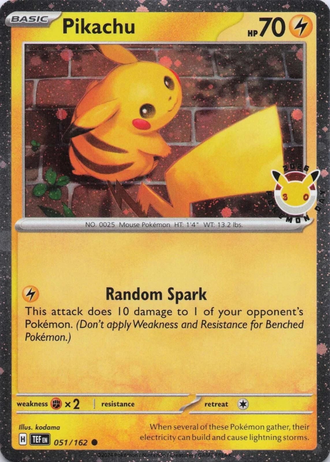 PIKACHU 2026 POKEMON DAY #51 PROMO HOLO