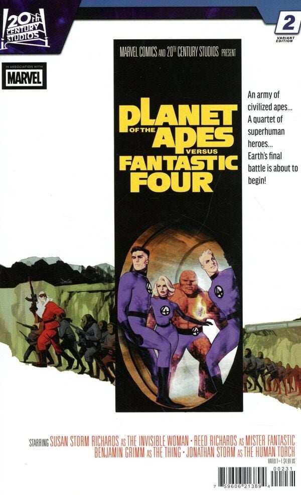 PLANET OF THE APES VS. FANTASTIC FOUR #2 DAVI GO MOVIE HOMAGE VARIANT