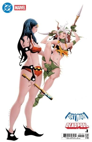 DC MARVEL BATMAN DEADPOOL #1 (ONE SHOT) CVR J JAE LEE BIG BARDA SAVAGE LAND ROGUE CARD STOCK VAR