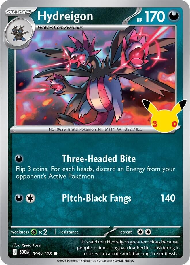 Hydreigon #99 Pokemon 30th Celebration - NM