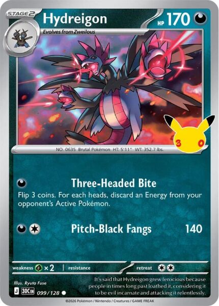 Hydreigon #99 Pokemon 30th Celebration - NM