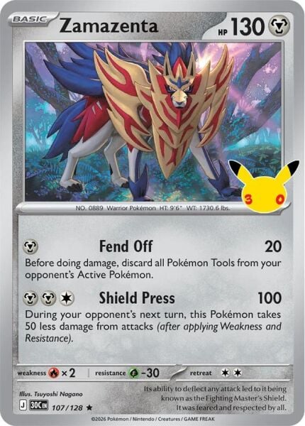 Zamazenta #107 Pokemon 30th Celebration - NM