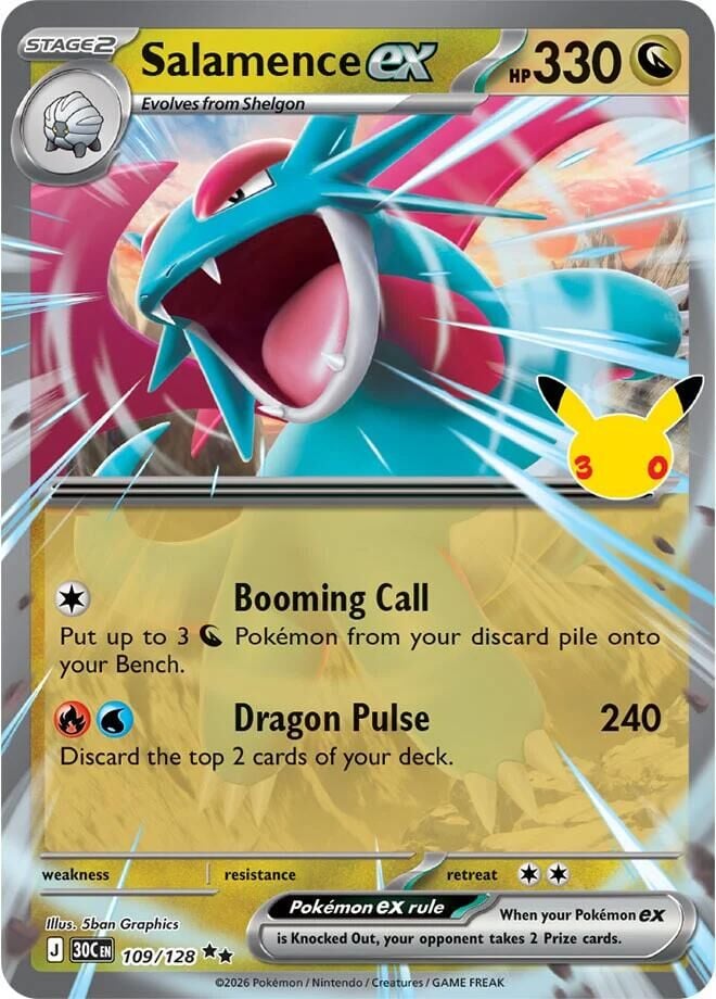 Salamence ex #109 Pokemon 30th Celebration  - NM