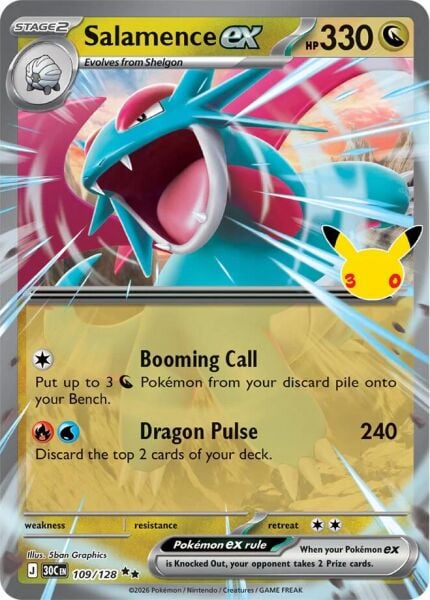 Salamence ex #109 Pokemon 30th Celebration  - NM