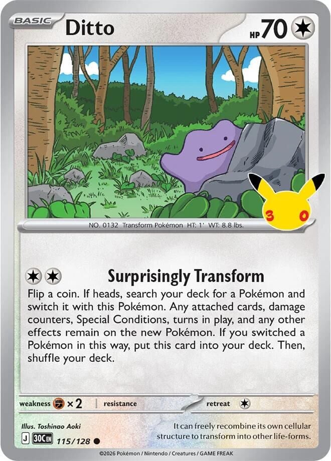 Ditto #115 Pokemon 30th Celebration - NM