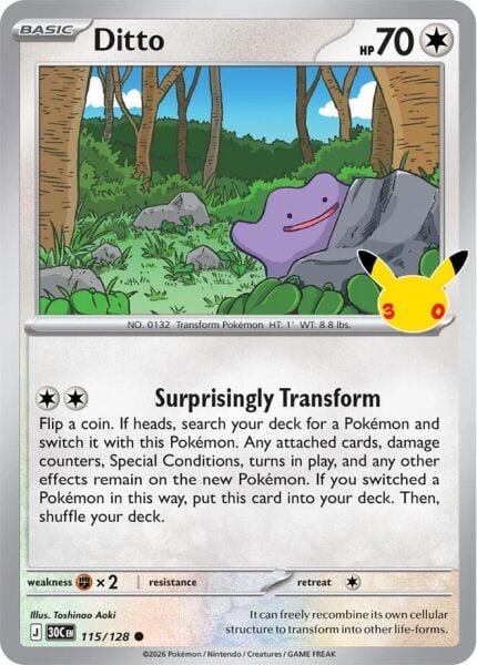 Ditto #115 Pokemon 30th Celebration - NM
