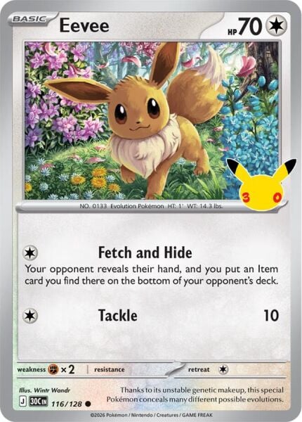 Eevee #116 Pokemon 30th Celebration - NM