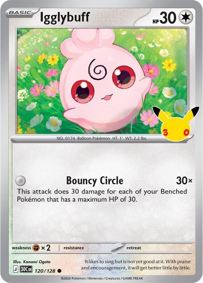 Igglybuff #120 Pokemon 30th Celebration - NM