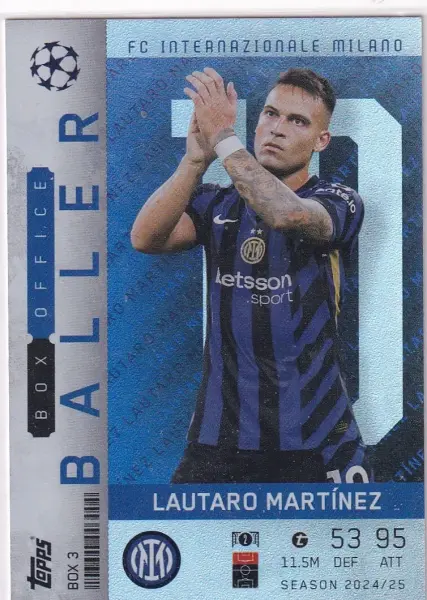 TOPPS MATCH ATTAX CL EXTRA 24/25 – LAUTARO MARTINEZ BOX OFFICE BALLER BOX 3 FOOTBALL CARD
