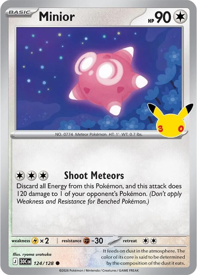 Minior #124 Pokemon 30th Celebration - NM