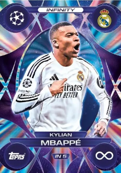 TOPPS MATCH ATTAX CL 2025-26 – KYLIAN MBAPPÉ INFINITY IN 5 FOOTBALL CARD