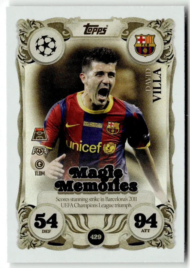 TOPPS MATCH ATTAX CHAMPIONS LEAGUE 2025-26 – DAVID VILLA MAGIC MEMORIES CARD 429