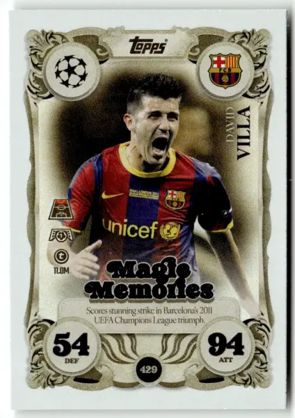 TOPPS MATCH ATTAX CHAMPIONS LEAGUE 2025-26 – DAVID VILLA MAGIC MEMORIES CARD 429