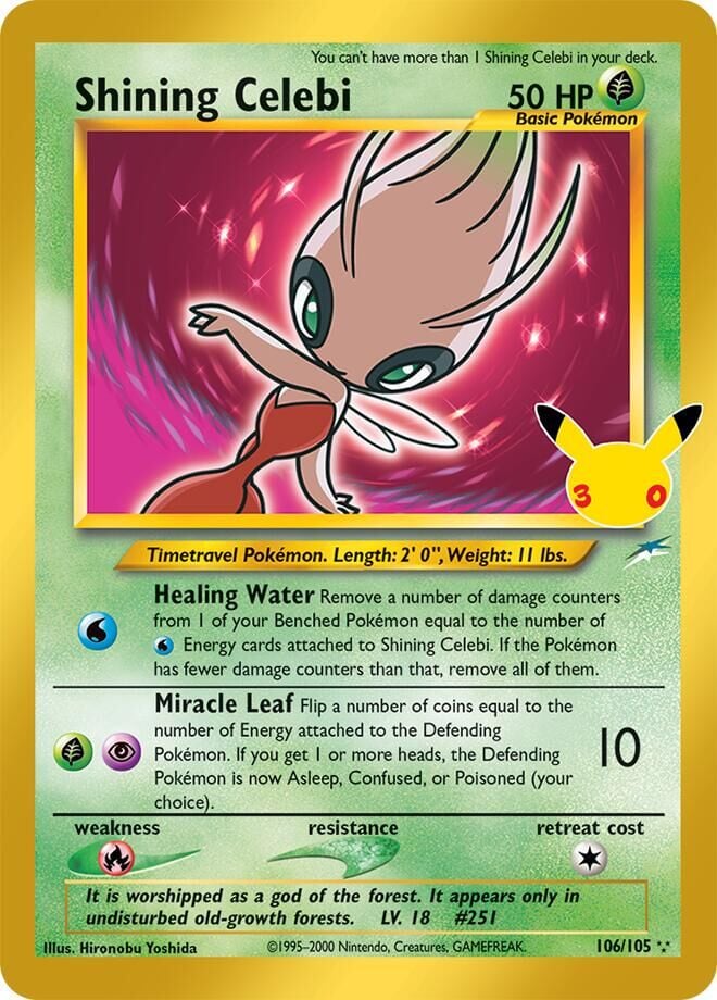 Shining Celebi #106 Pokemon 30th Celebration - NM