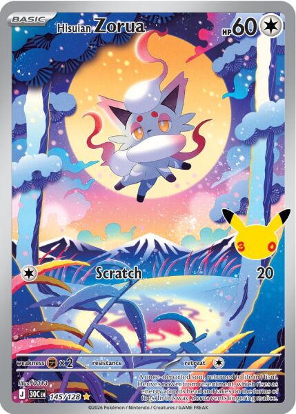 Hisuian Zorua #145 Pokemon 30th Celebration - NM