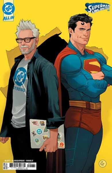 SUPERMAN UNLIMITED #1 CVR F DAN MORA JAMES GUNN CAMEO CARD STOCK VAR