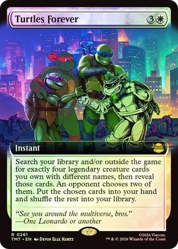 Turtles Forever Teenage Mutant Ninja Turtles Foil Extended Art #261 Magic: The Gathering