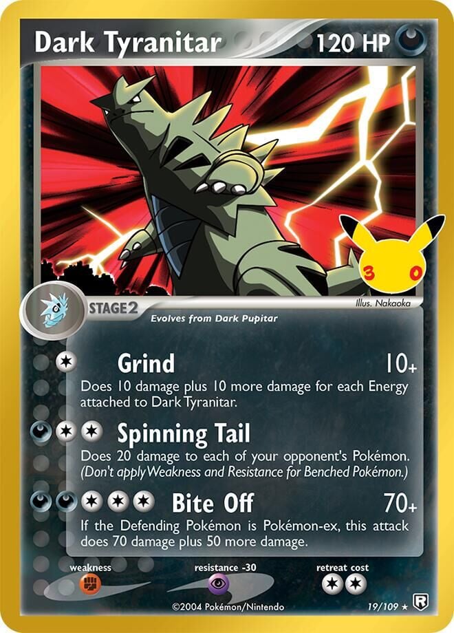 Dark Tyranitar #19 Pokemon 30th Celebration - NM