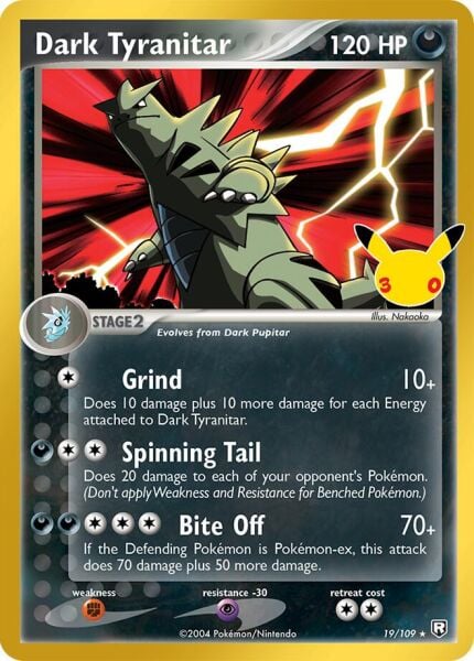 Dark Tyranitar #19 Pokemon 30th Celebration - NM