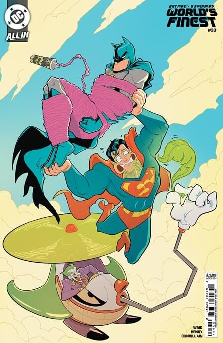 BATMAN SUPERMAN WORLDS FINEST #38 CVR D BRANDT & STEIN APRIL FOOLS CARD STOCK VAR (WE ARE YESTERDAY)