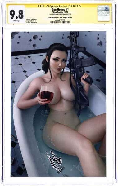 GUN HONEY #1 WARREN LOUW EXCLUSIVE VIRGIN COVER EXLUSIVE VARIANT WARREN LOUW SIGNED CGC 9.8 SS