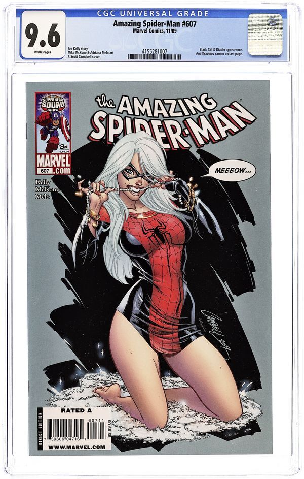 AMAZING SPIDER-MAN #607 CGC 9.6 J.SCOTT CAMPBELL VARIANT