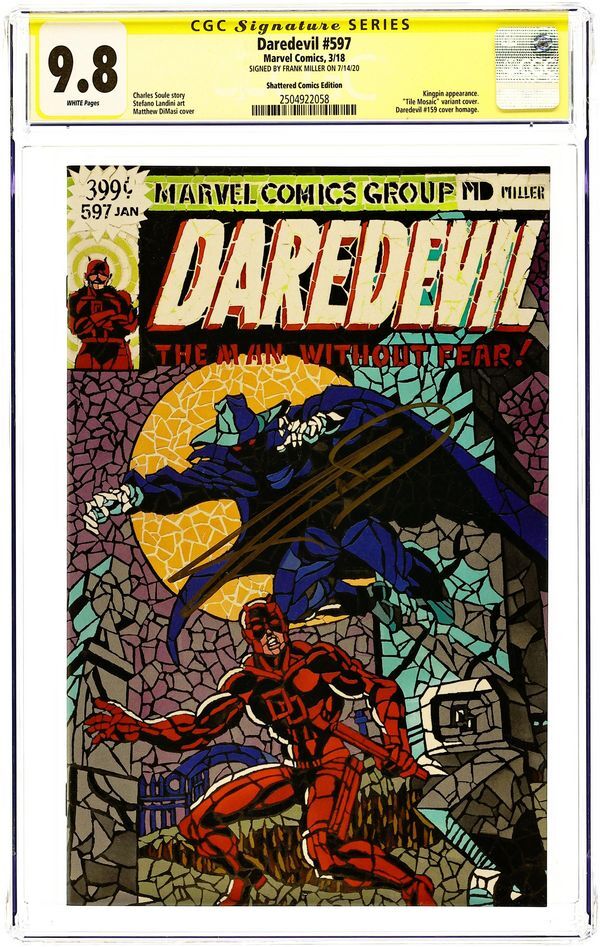 DAREDEVIL #597 SHATTERED CGC 9.8 SS MATT DIMASI SIGNED