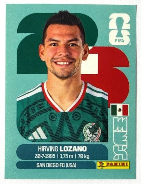 PANINI FIFA WORLD CUP 2026 MEX 15 HIRVING LOZANO STICKER
