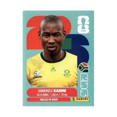 PANINI FIFA WORLD CUP 2026 RSA 5 SAMUKELE KABINI TEAM LOGO STICKER